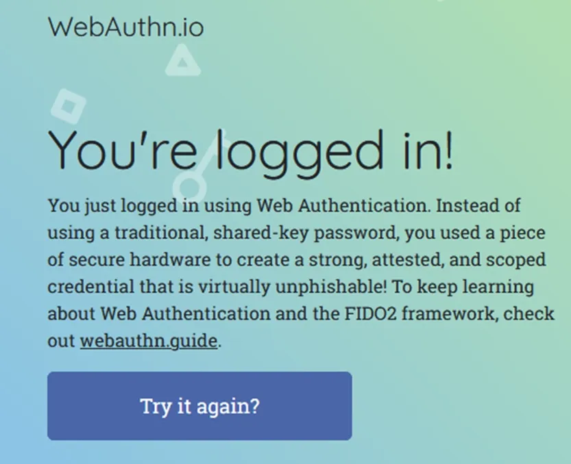 Dashlane Firefox Passkey Login Success