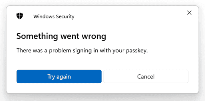 Problem Signing In Passkey