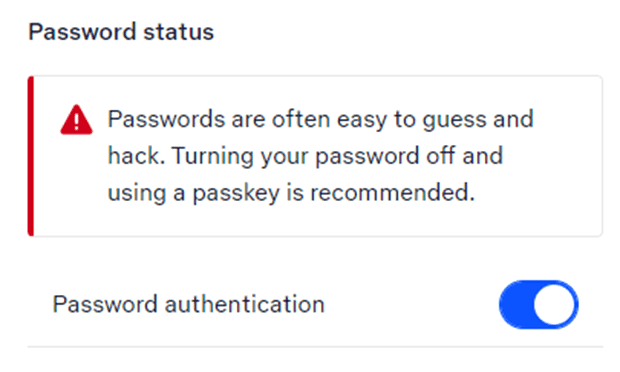 turn off password